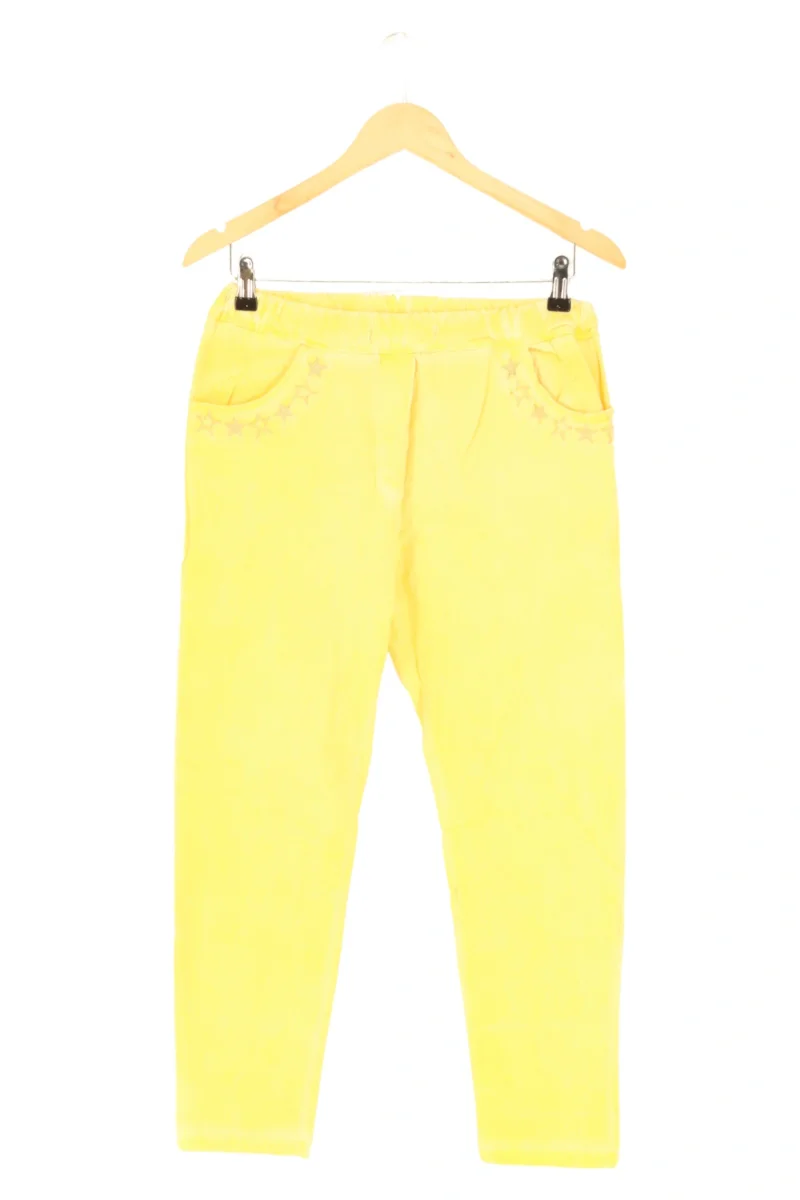 Damen Stoffhose Gr. 38 Gelb Casual Urban Sterne Stickerei