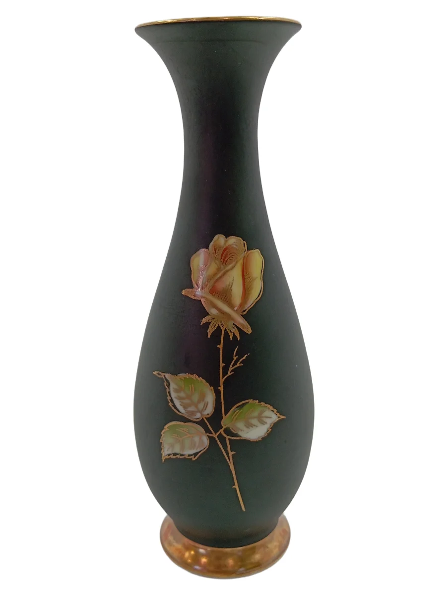 ROSENTHAL Vase Goldrand Motiv Schwarz Porzellan…