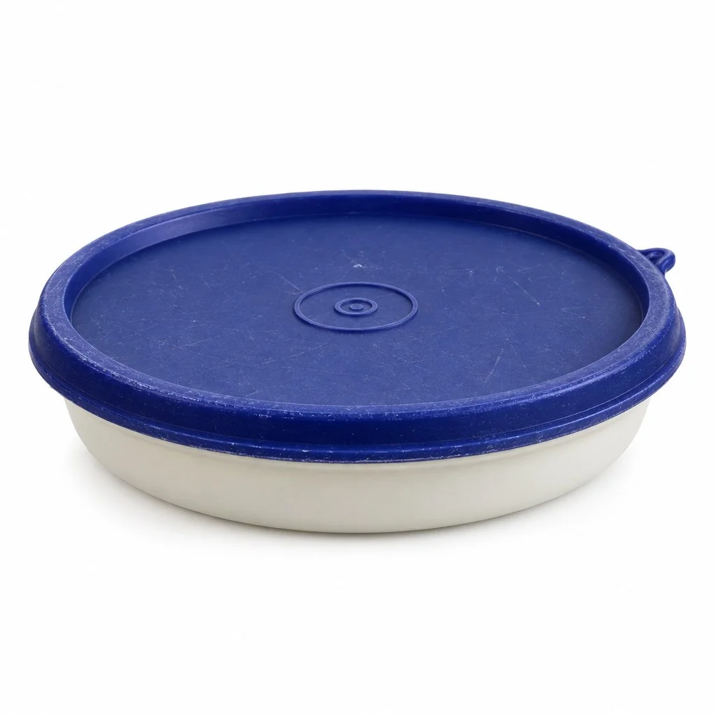 TUPPERWARE Vorratsdose Deckel Beige Rund Blau Kunststoff…
