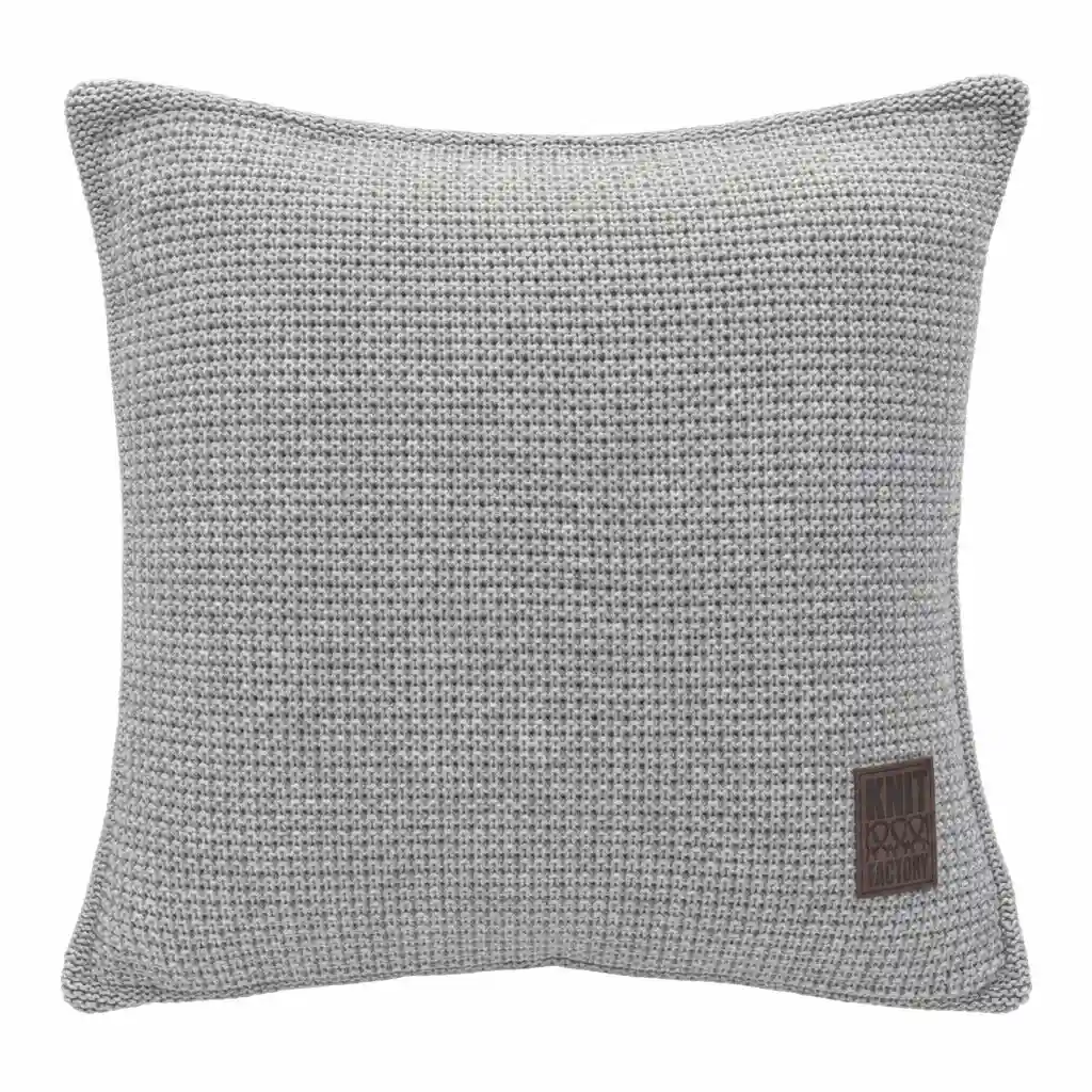 KNIT FACTORY Kissenbezug 50x46 Grau Stoff quadratisch…