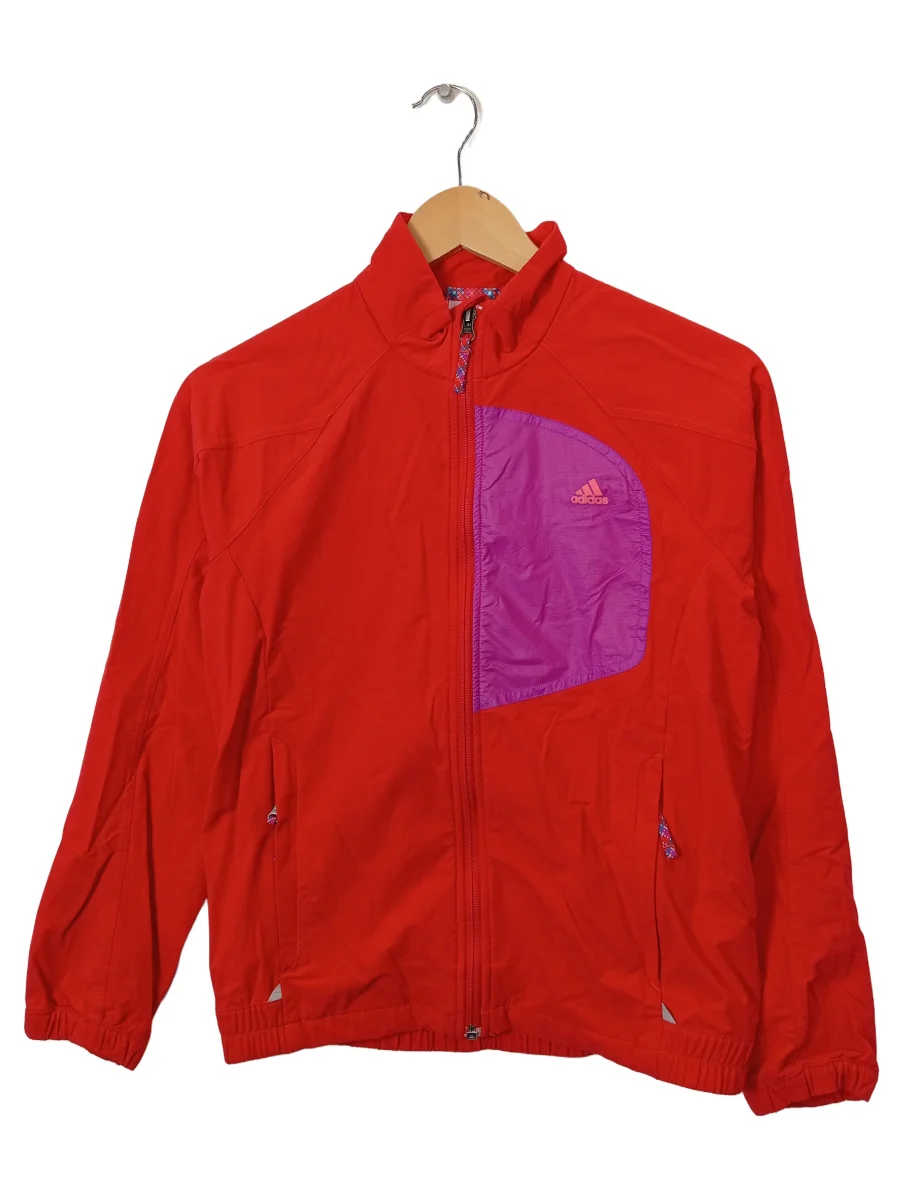 Trainingsjacke Damen Rot Gr. 36/S Polyamid Uni Sportlich Langarm Logo