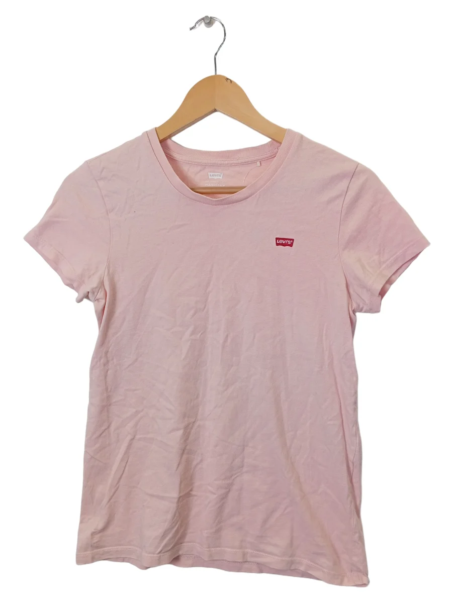 T-Shirt Damen Rosa Gr. 34/XS Uni Basic Kurzarm Casual Logo