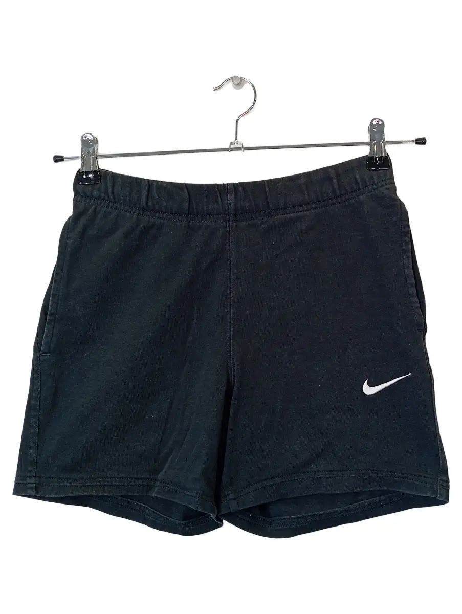 Sportshorts Damen Gr. 34/XS Schwarz Baumwolle Uni Sportlich Logo 33 cm
