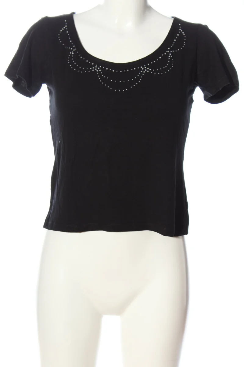 Helline Cropped Shirts schwarz Größe 38