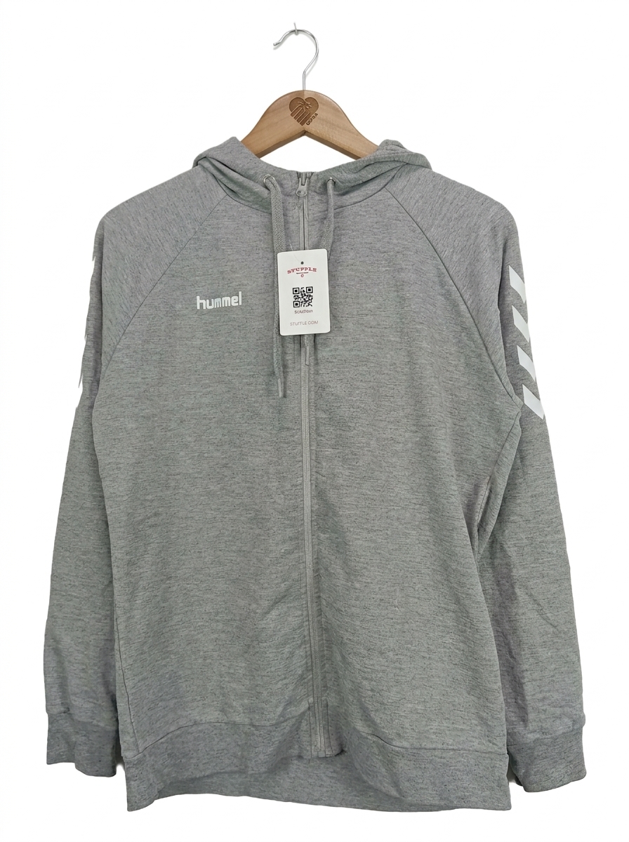 Hummel Damen Kapuzenpullover Gr. 38/M Grau Sportlich Kapuzenjacke 1