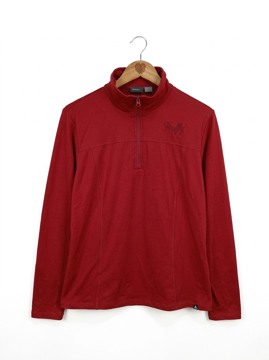 FIREFLY Damen Pullover Rot Gr. 42/L Sportlich Langarm Half-Zip 1