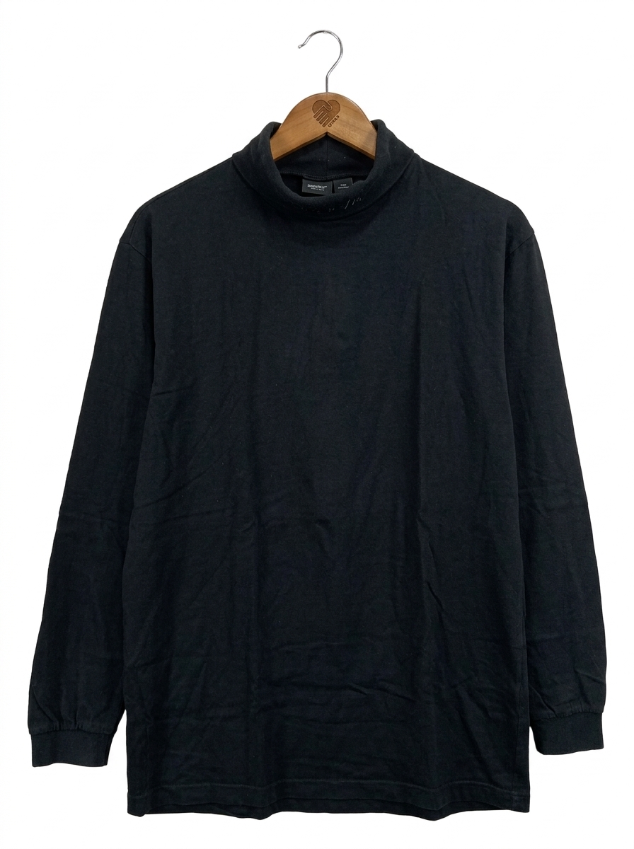 Reusch Herren Pullover Langarmshirt Rollkragen Schwarz Gr. M Basic Baumwolle 1