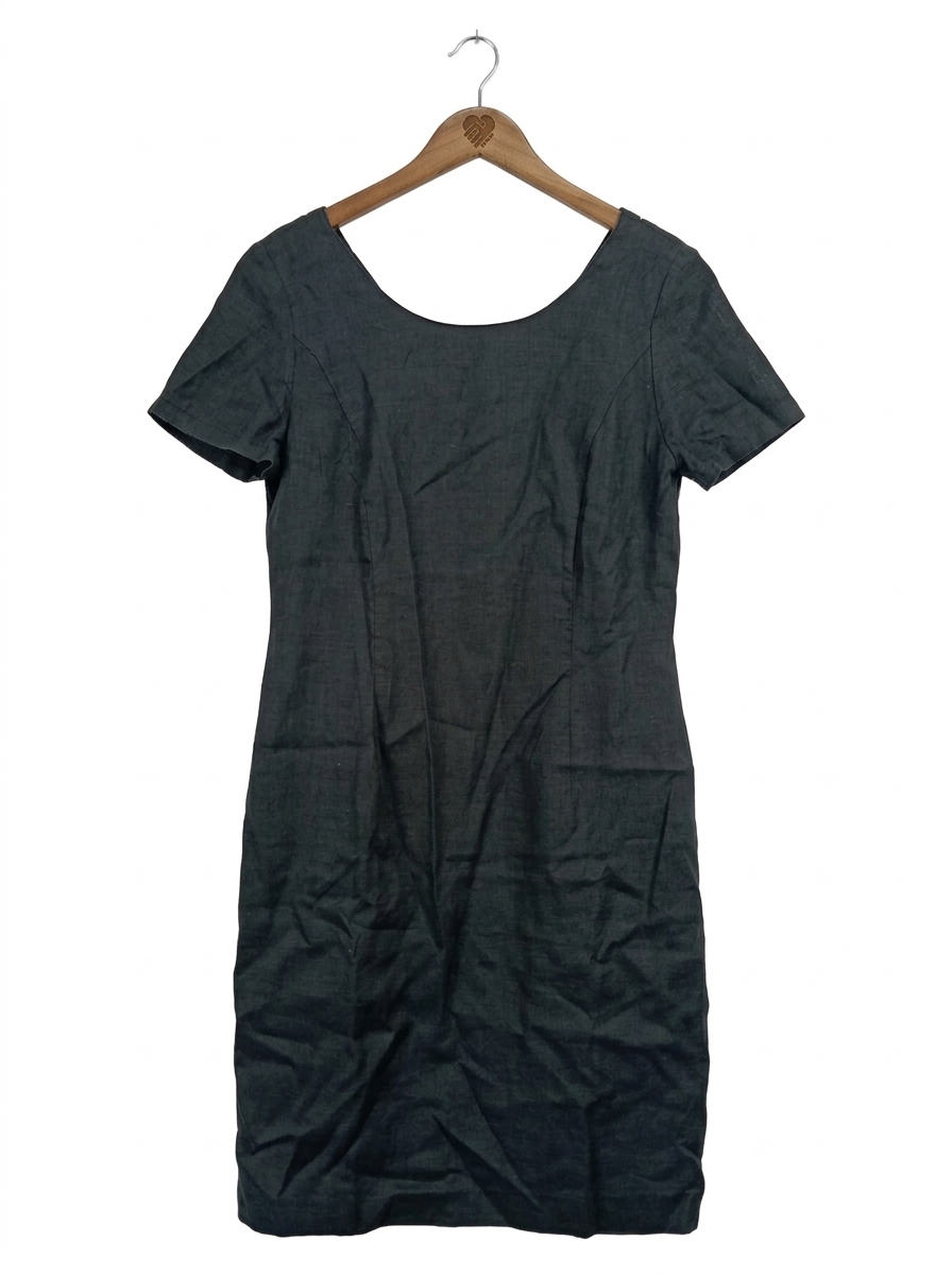 Sergio Cassani Damen Freizeitkleid Gr. 42 Grau Leinen Basic 1